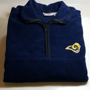 MensXL "RamsFootball" Blue Fleece Pullover Shirt/Jacket